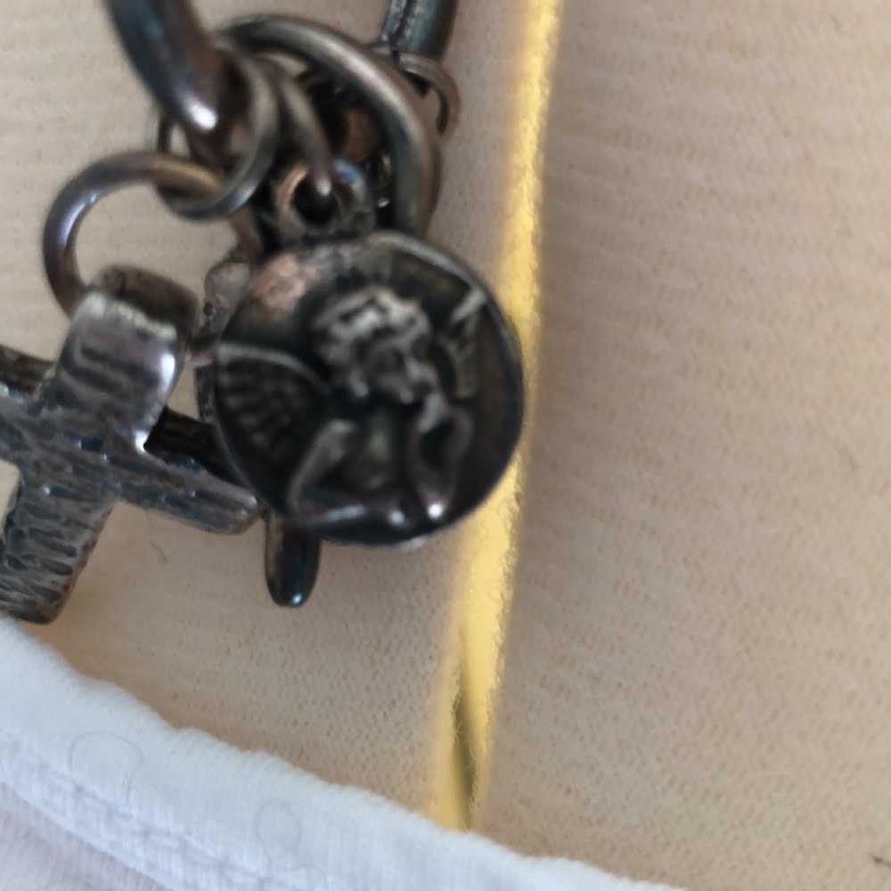 Black Chain Necklace with Charms - Picture 6 of 8